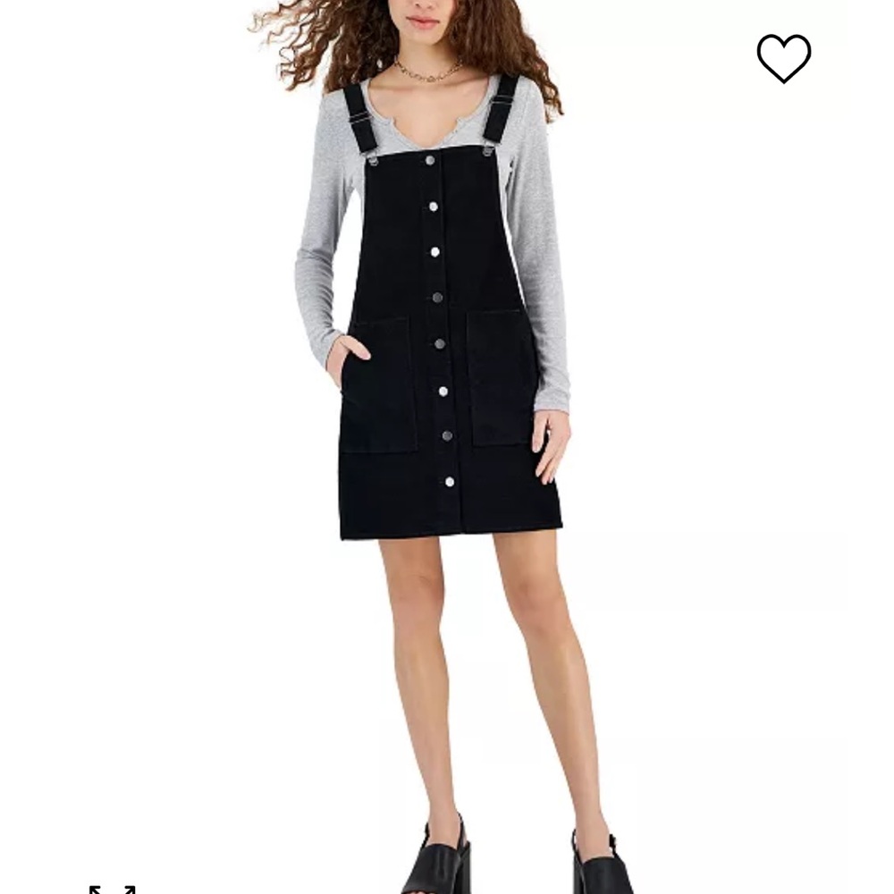 Tinseltown Retro Velvet Button-Front Pinafore Dress